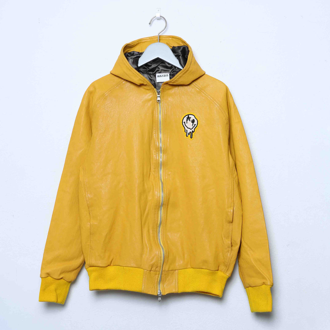 【MAXSIX】LEATHER HOODED JACKET