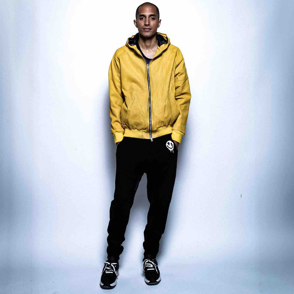 【MAXSIX】LEATHER HOODED JACKET