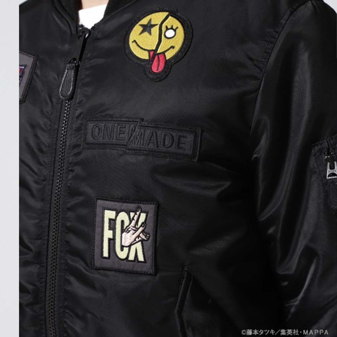 ONE MADE MA-1ジャケット ブラック M ONE MADE - 【絵画アートがそのまま衣類に】 別注MA-1 / ハンドメイド