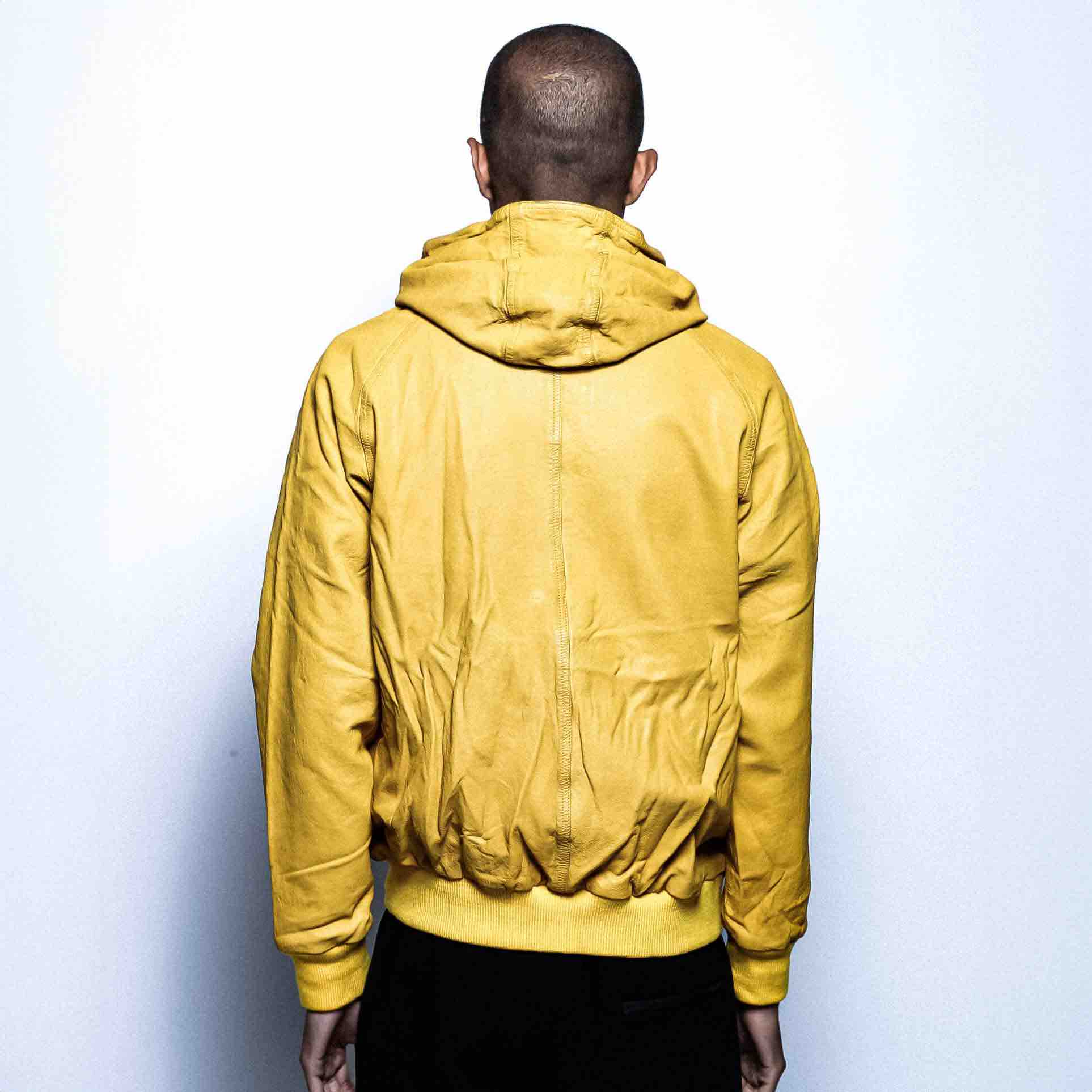 MAXSIX】LEATHER HOODED JACKET YELLOW – MIKIOART.TOKYO Official Store